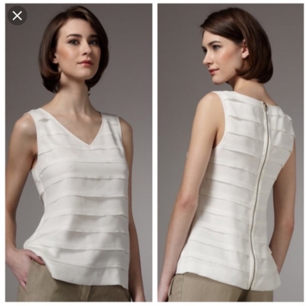 Tory Burch White Sleeveless Blouse